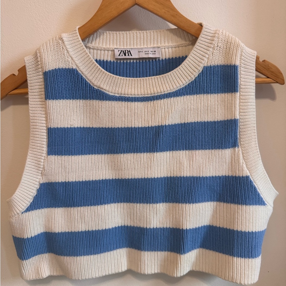 Zara Sleeveless Cropped Knit Top
